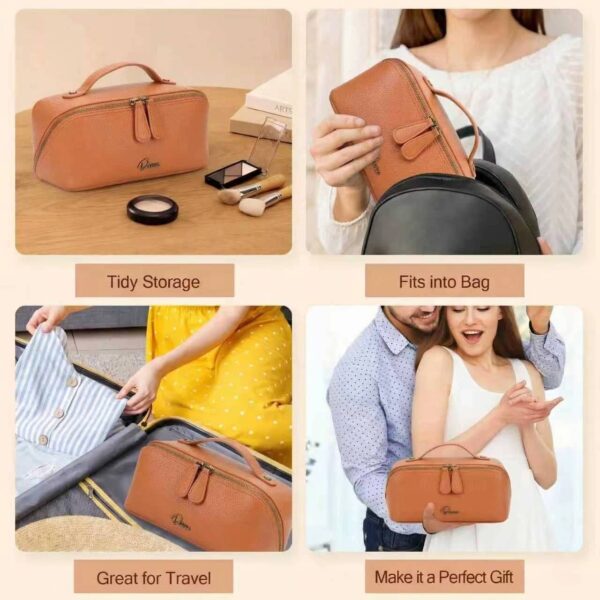 8 Large Makeup Bag Brown