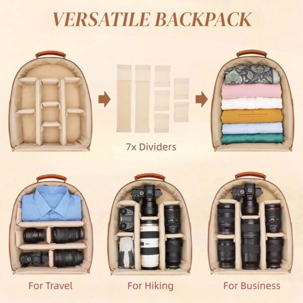 Large Camera Backpack Brown