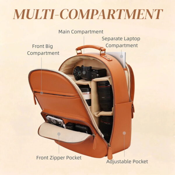 Large Camera Backpack Brown