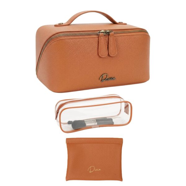 Large Makeup Bag Brown