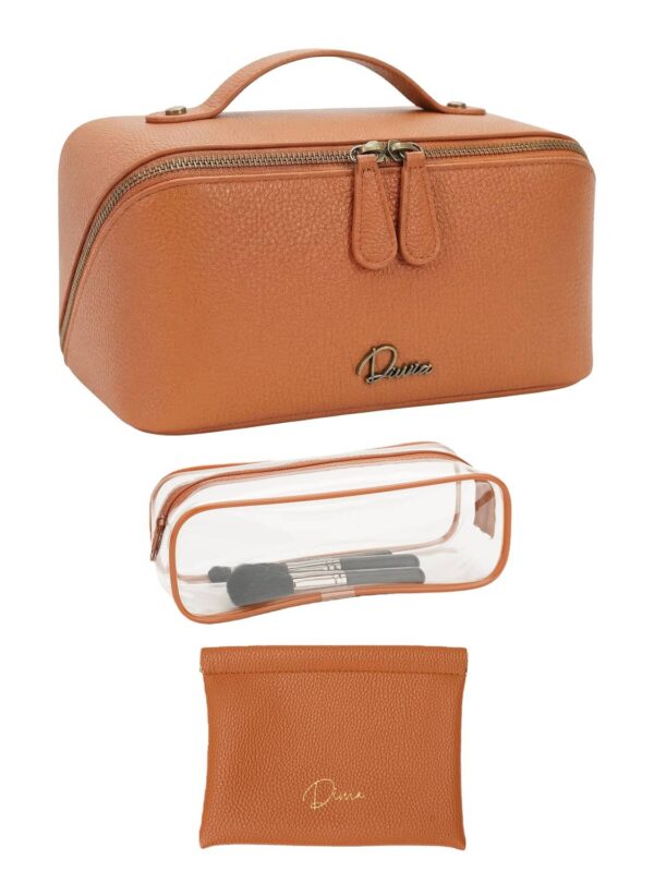 Large Makeup Bag Brown